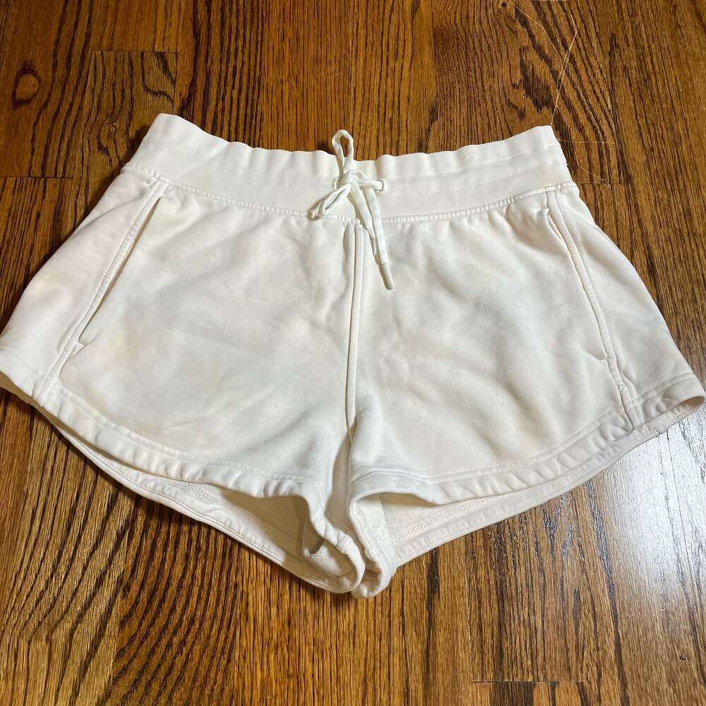 Lululemon Ready to Roll Loop Back White Sweat Shorts Size 8